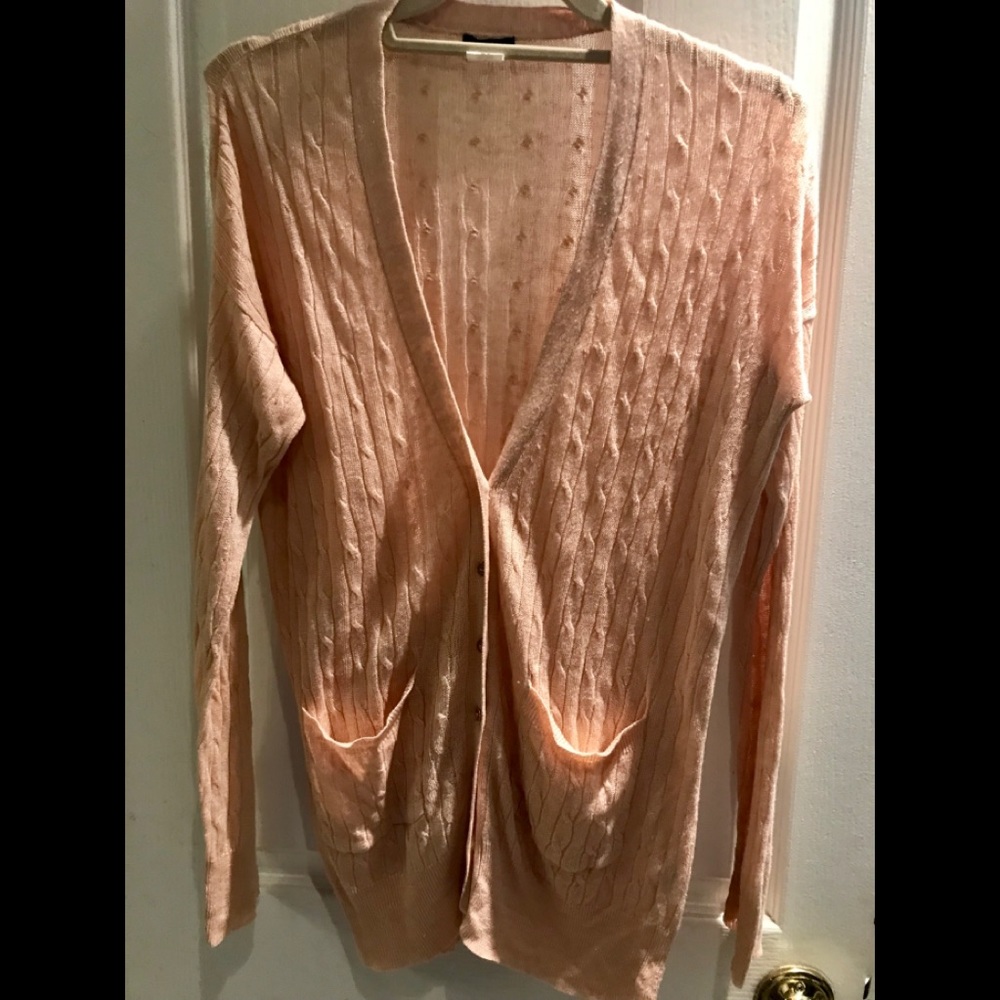 J Crew blush,  linen lightweight cardigan, S